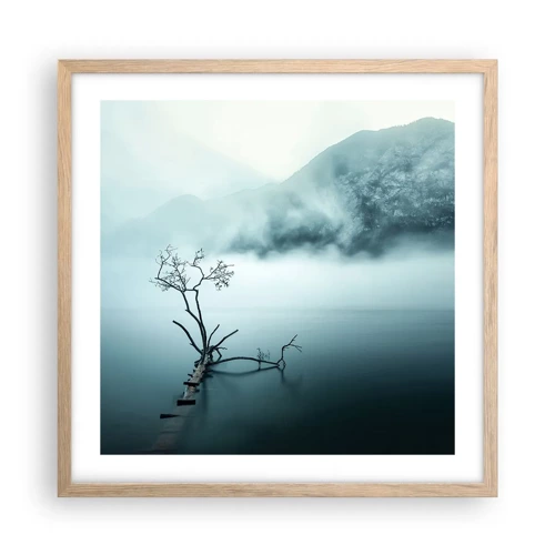 Poster in einem Rahmen aus heller Eiche - Aus Wasser und Nebel - 50x50 cm