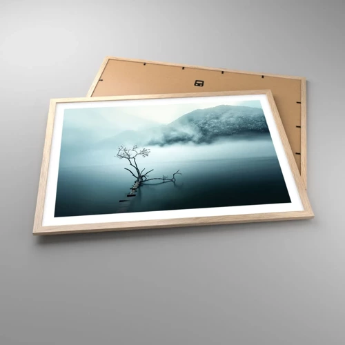 Poster in einem Rahmen aus heller Eiche - Aus Wasser und Nebel - 70x50 cm