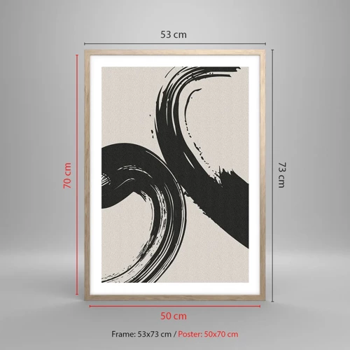 Poster in einem Rahmen aus heller Eiche - Ausladend und kreisförmig - 50x70 cm