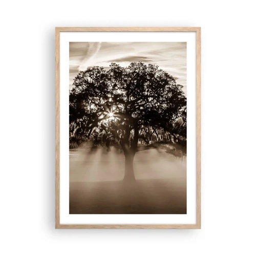 Poster in einem Rahmen aus heller Eiche - Baum der guten Nachrichten  - 50x70 cm