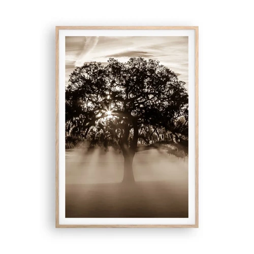 Poster in einem Rahmen aus heller Eiche - Baum der guten Nachrichten  - 70x100 cm