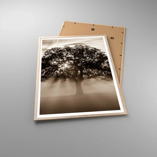 Poster in einem Rahmen aus heller Eiche - Baum der guten Nachrichten  - 70x100 cm