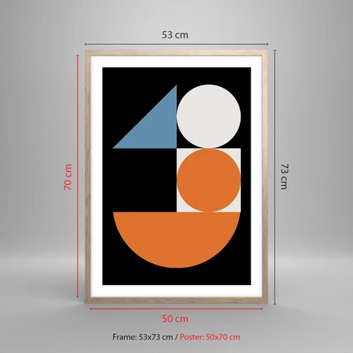 Poster in einem Rahmen aus heller Eiche - Bebilderte Anordnung - 50x70 cm