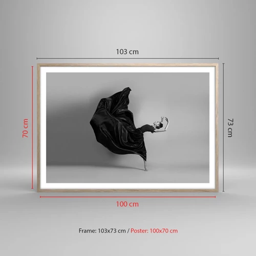Poster in einem Rahmen aus heller Eiche - Beflügelt durch die Musik - 100x70 cm