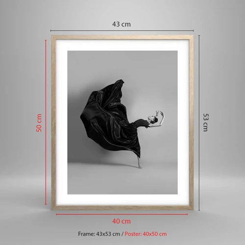Poster in einem Rahmen aus heller Eiche - Beflügelt durch die Musik - 40x50 cm