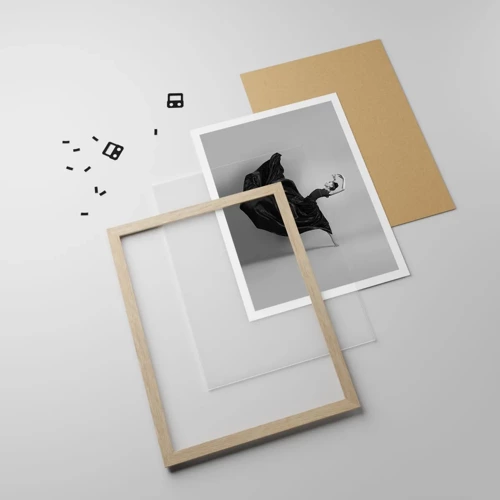 Poster in einem Rahmen aus heller Eiche - Beflügelt durch die Musik - 50x70 cm