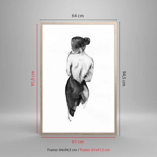 Poster in einem Rahmen aus heller Eiche - Bei ihr verschwindet die Welt - 61x91 cm