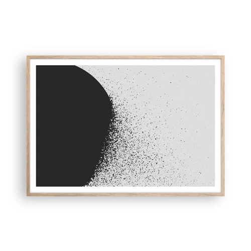 Poster in einem Rahmen aus heller Eiche - Bewegung von Molekülen - 100x70 cm
