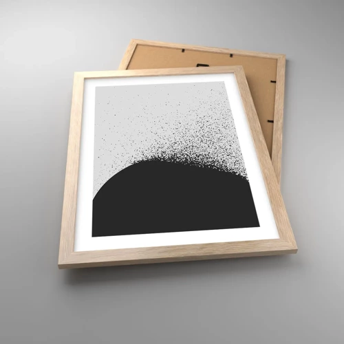 Poster in einem Rahmen aus heller Eiche - Bewegung von Molekülen - 30x40 cm