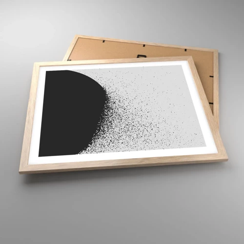 Poster in einem Rahmen aus heller Eiche - Bewegung von Molekülen - 50x40 cm