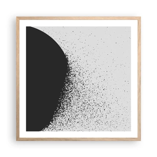 Poster in einem Rahmen aus heller Eiche - Bewegung von Molekülen - 60x60 cm