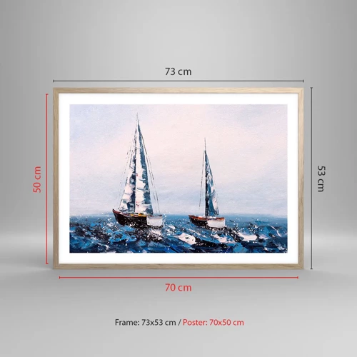 Poster in einem Rahmen aus heller Eiche - Bruderschaft des Windes - 70x50 cm