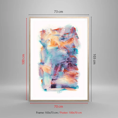 Poster in einem Rahmen aus heller Eiche - Buntes Durcheinander - 70x100 cm