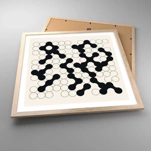 Poster in einem Rahmen aus heller Eiche - Chinesisches Spiel – Variation - 50x50 cm