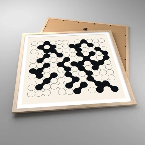 Poster in einem Rahmen aus heller Eiche - Chinesisches Spiel – Variation - 60x60 cm