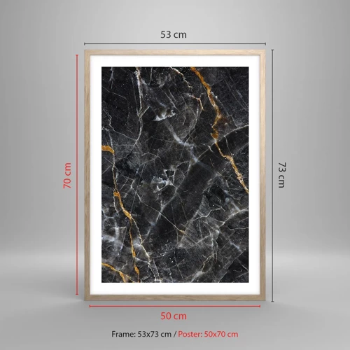 Poster in einem Rahmen aus heller Eiche - Das Innenleben des Steins - 50x70 cm