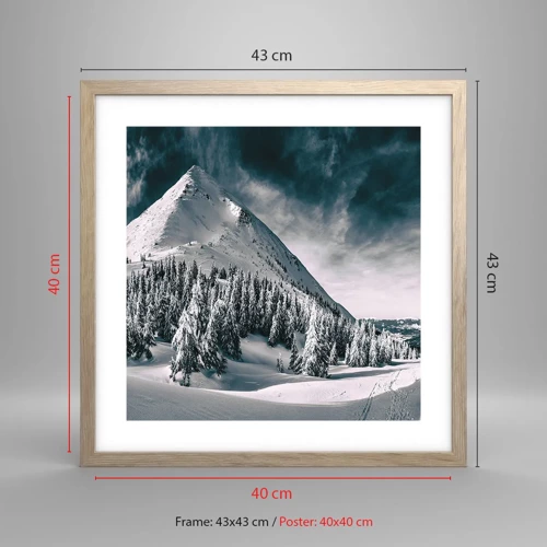 Poster in einem Rahmen aus heller Eiche - Das Land aus Schnee und Eis - 40x40 cm