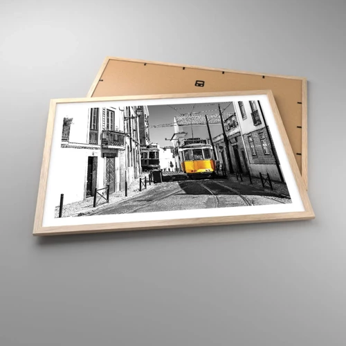 Poster in einem Rahmen aus heller Eiche - Der Geist von Lissabon - 70x50 cm
