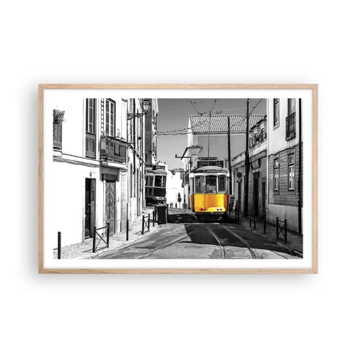 Poster in einem Rahmen aus heller Eiche - Der Geist von Lissabon - 91x61 cm