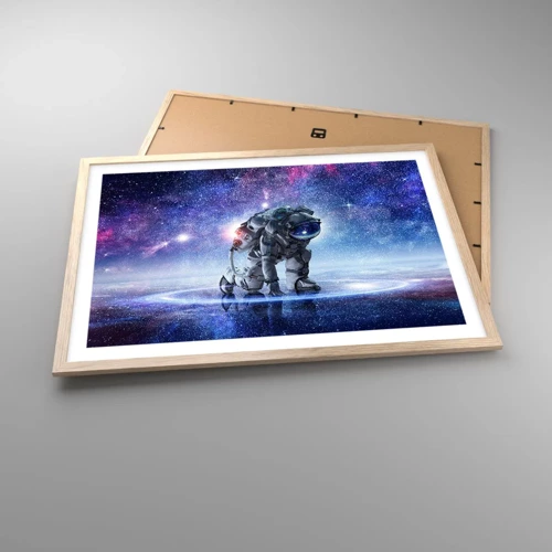 Poster in einem Rahmen aus heller Eiche - Der Sternenhimmel über mir - 70x50 cm