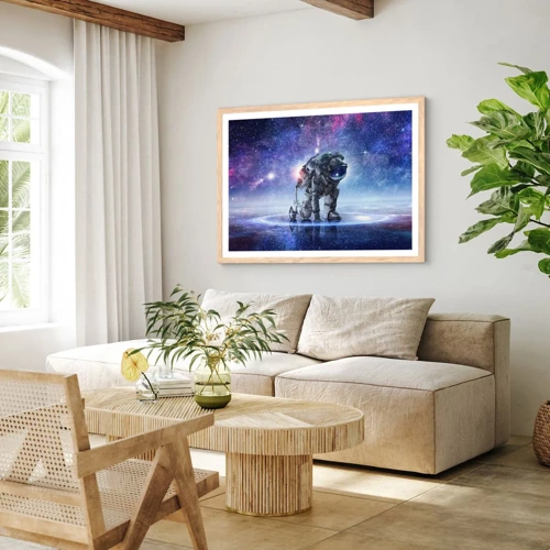 Poster in einem Rahmen aus heller Eiche - Der Sternenhimmel über mir - 91x61 cm