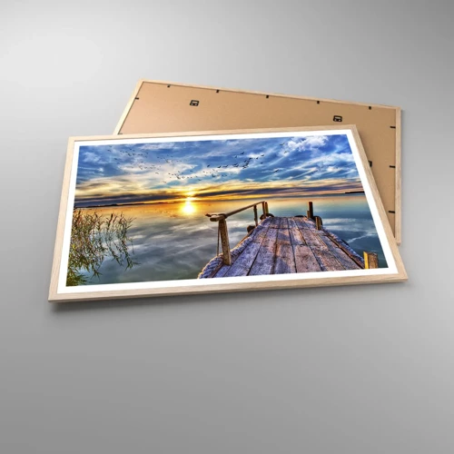 Poster in einem Rahmen aus heller Eiche - Der Wind geht zur Ruhe - 91x61 cm