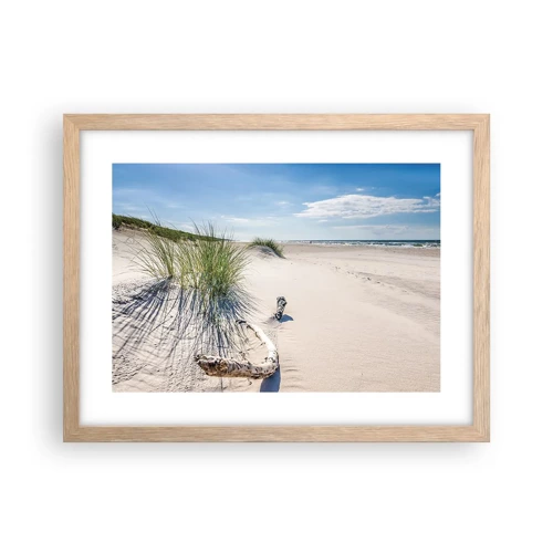 Poster in einem Rahmen aus heller Eiche - Der schönste Strand? Ostsee-Strand - 40x30 cm