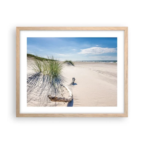 Poster in einem Rahmen aus heller Eiche - Der schönste Strand? Ostsee-Strand - 50x40 cm