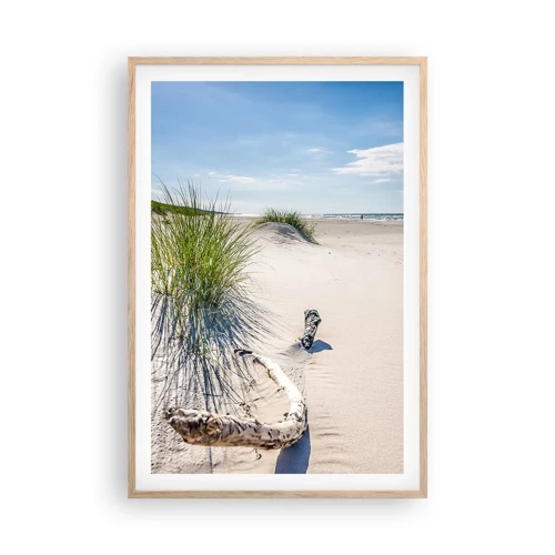 Poster in einem Rahmen aus heller Eiche - Der schönste Strand? Ostsee-Strand - 61x91 cm