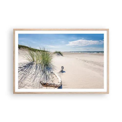 Poster in einem Rahmen aus heller Eiche - Der schönste Strand? Ostsee-Strand - 91x61 cm