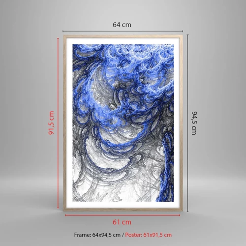 Poster in einem Rahmen aus heller Eiche - Die Geburt einer Welle - 61x91 cm