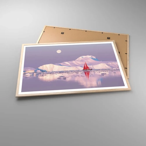 Poster in einem Rahmen aus heller Eiche - Die Hitze des Segels, die Kälte des Eises - 91x61 cm