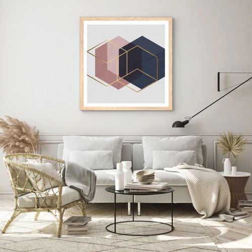 Poster in einem Rahmen aus heller Eiche - Die Kraft der Einfachheit - 40x40 cm
