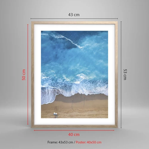 Poster in einem Rahmen aus heller Eiche - Die Kraft des Blaus - 40x50 cm