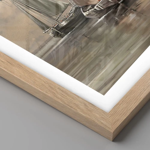Poster in einem Rahmen aus heller Eiche - Die Rückkehr der Matrosen - 40x40 cm