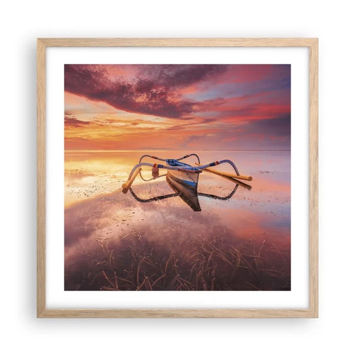 Poster in einem Rahmen aus heller Eiche - Die Ruhe eines tropischen Abends - 50x50 cm