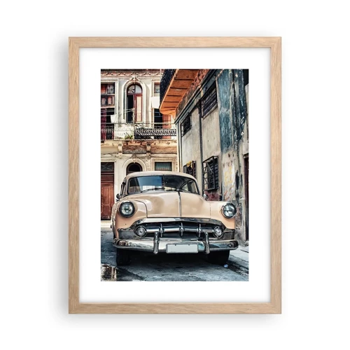 Poster in einem Rahmen aus heller Eiche - Die Siesta in Havanna - 30x40 cm