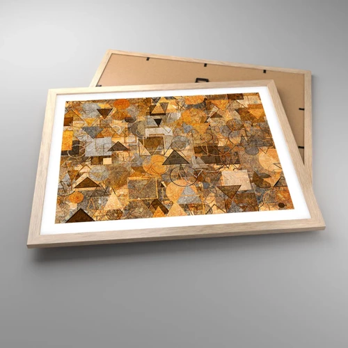 Poster in einem Rahmen aus heller Eiche - Die Welt in Form - 50x40 cm