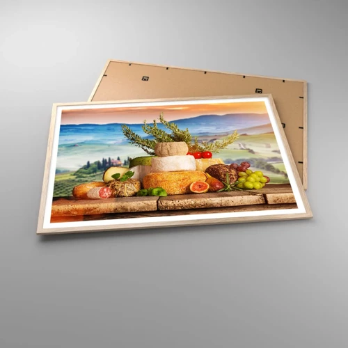 Poster in einem Rahmen aus heller Eiche - Die italienische Lebensfreude - 100x70 cm