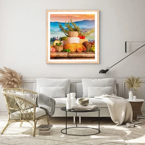 Poster in einem Rahmen aus heller Eiche - Die italienische Lebensfreude - 30x30 cm