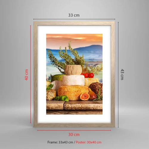 Poster in einem Rahmen aus heller Eiche - Die italienische Lebensfreude - 30x40 cm