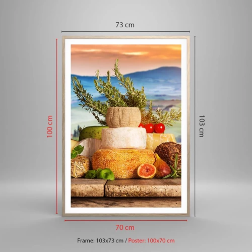 Poster in einem Rahmen aus heller Eiche - Die italienische Lebensfreude - 70x100 cm