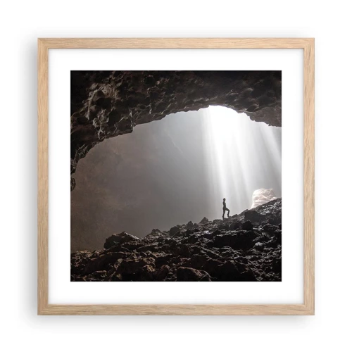 Poster in einem Rahmen aus heller Eiche - Die leuchtende Grotte - 40x40 cm