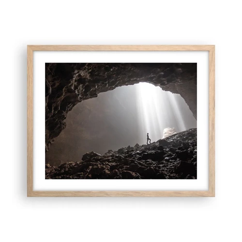 Poster in einem Rahmen aus heller Eiche - Die leuchtende Grotte - 50x40 cm