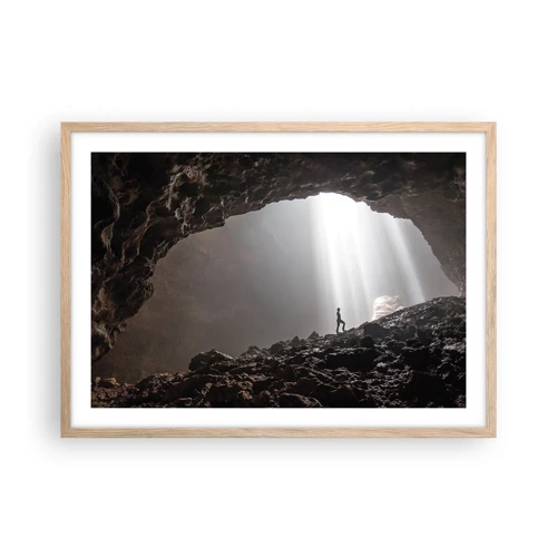 Poster in einem Rahmen aus heller Eiche - Die leuchtende Grotte - 70x50 cm
