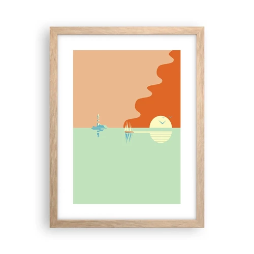 Poster in einem Rahmen aus heller Eiche - Die perfekte Meereslandschaft - 30x40 cm