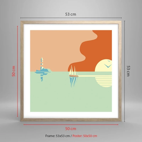 Poster in einem Rahmen aus heller Eiche - Die perfekte Meereslandschaft - 50x50 cm
