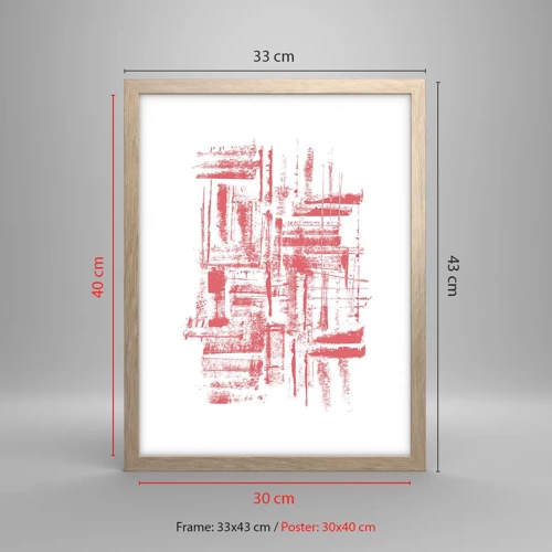 Poster in einem Rahmen aus heller Eiche - Die rote Stadt - 30x40 cm