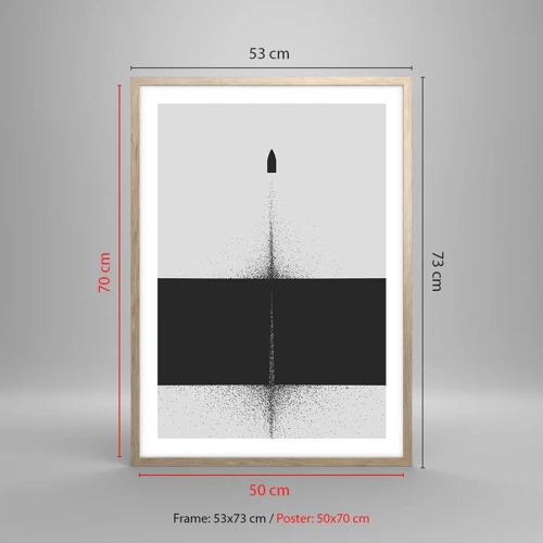 Poster in einem Rahmen aus heller Eiche - Direkt zum Ziel - 50x70 cm