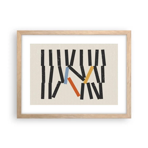 Poster in einem Rahmen aus heller Eiche - Domino – Komposition - 40x30 cm